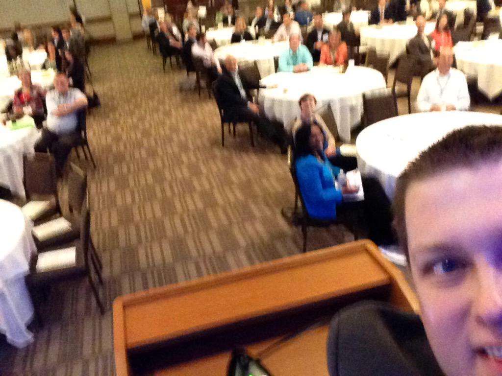 austinpkilgore's tweet photo. Taking a group #selfie during my opening remarks at #MSConf@ http://t.co/pUDuduYFCx