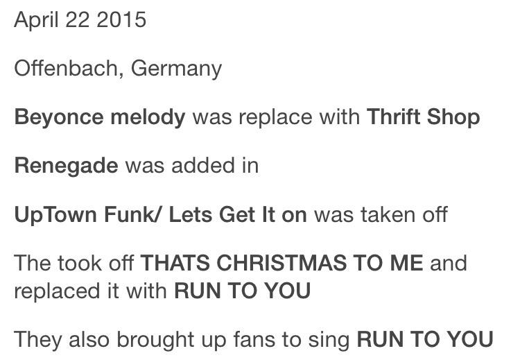 YvettePTX's tweet photo. But for real I now want video on thrift shop from tonight's show #PTXOFF http://t.co/VbXKeGi1ya