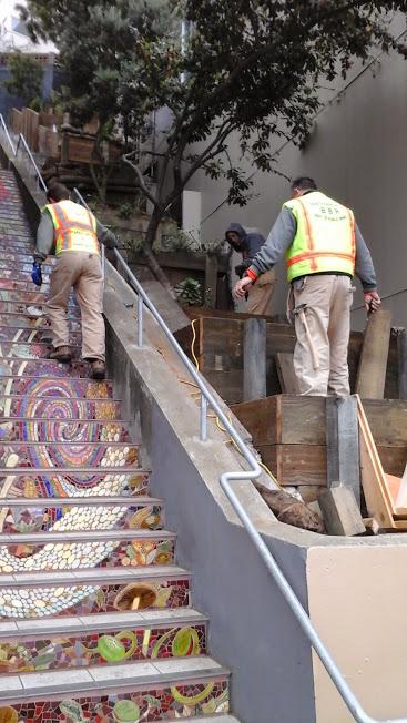 GardenSteps's tweet photo. Our fabulous colleagues at @sfpublicworks are continuing onsite work along the #SanFrancisco #HiddenGardenSteps http://t.co/qfySmo25G1