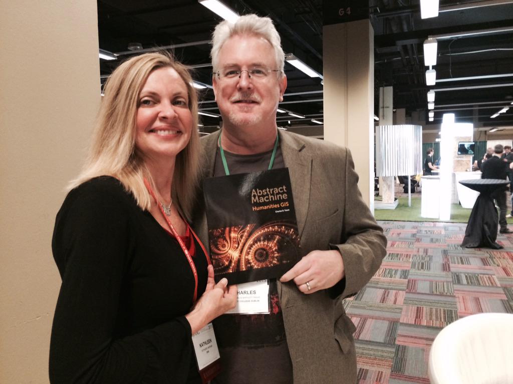 mkathleenmorgan's tweet photo. @ctravis4 and me with his awesome book #AbstractMachine #GIS #Humanties #charlestravis #esripress http://t.co/PZI5ldLTTv