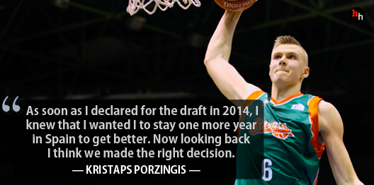 hoopshype's tweet photo. We talked to (likely) lottery pick Kristaps Porzingis. https://t.co/fPpa4v5fcl He's staying in the draft this time. http://t.co/sD2onRp3qm