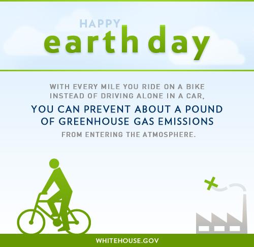Cycling makes sense for Earth Day &amp; every day. 1 MILE biking PREVENTS 1 POUND greenhouse gasses! @SustainableNapa