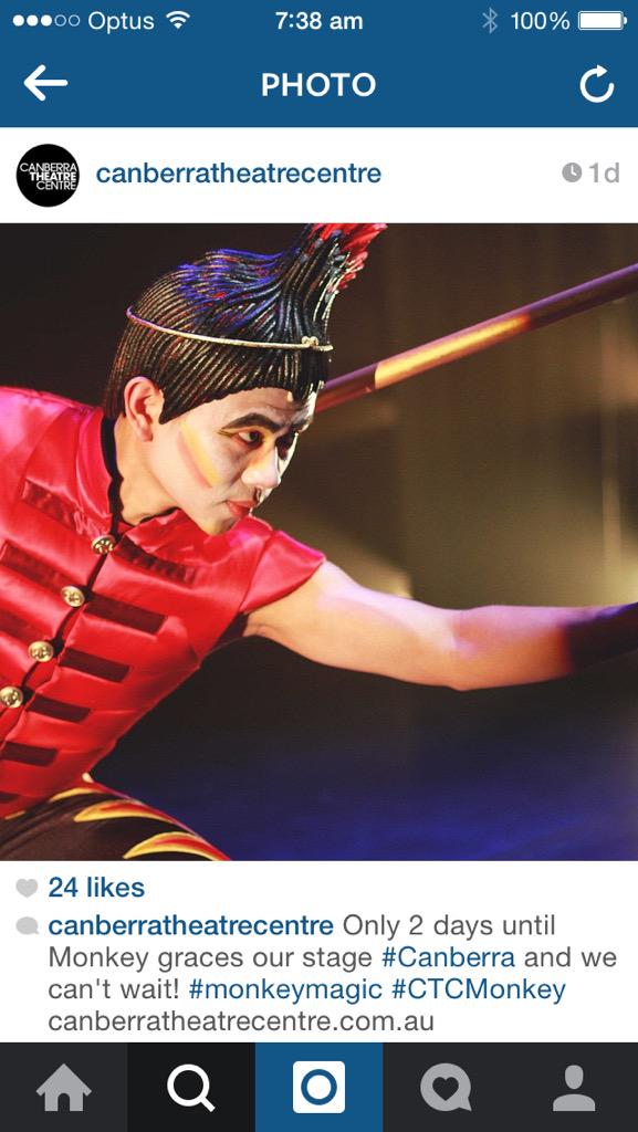 CiderTeak's tweet photo. Hello #MonkeyMagic day - Canberra get ready for a visual spectacular with #monkeylive @canberratheatre #localscan http://t.co/86WRFRlySS