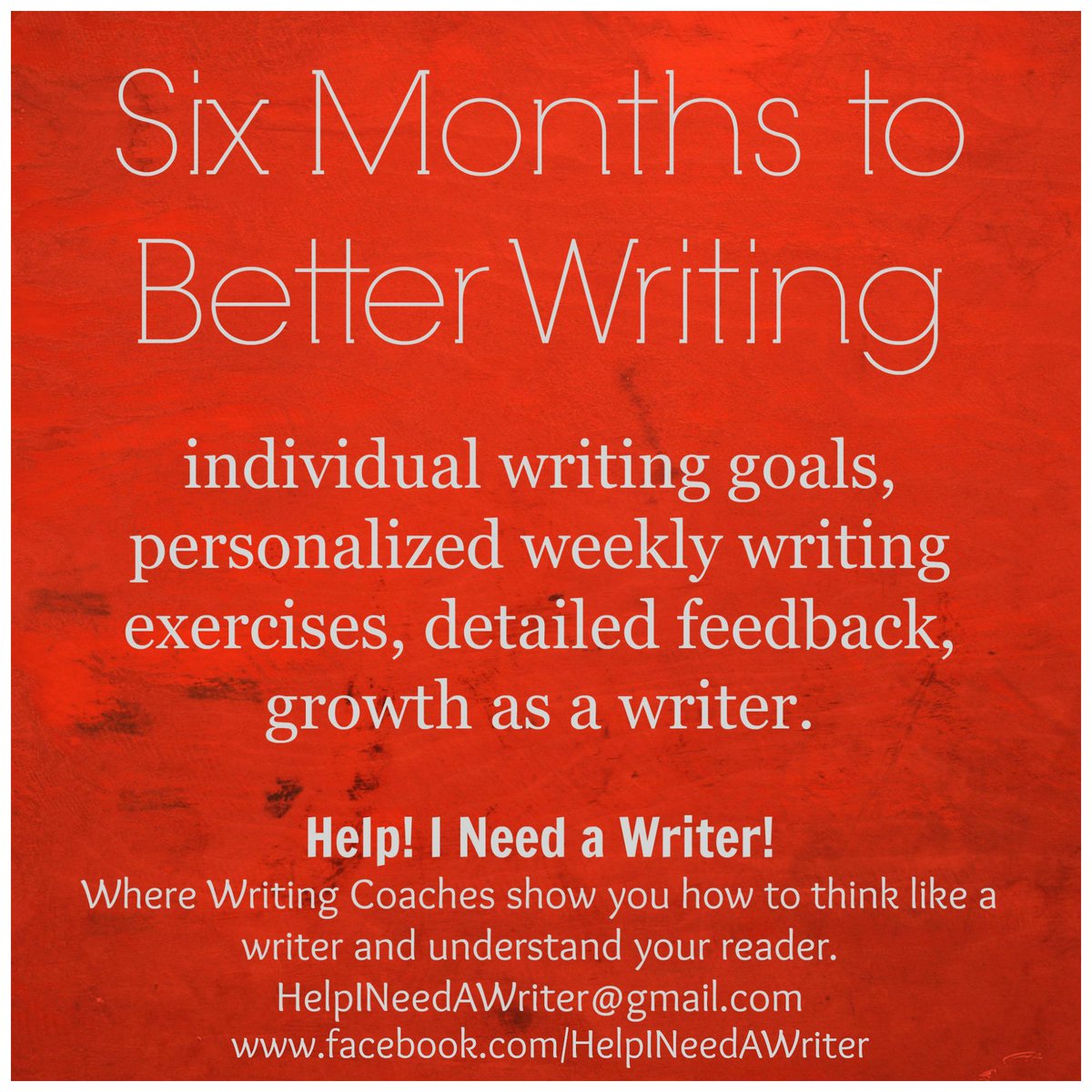 WhedonBook's tweet image. 6 Months to Better Writing! That's right. At Help! I need a writer! we now offer writing coaching. #Writersproblems