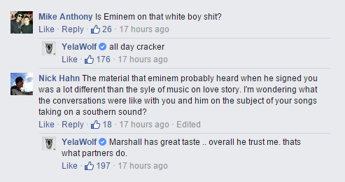 SlimShadyFans's tweet photo. .@YelaWolf held a Q&amp;A with fans on Facebook yesterday. He answered several questions involving Eminem. Here they are: http://t.co/Z0wPvx3XaT