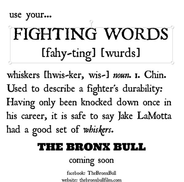 nbff's tweet photo. Boxing #WordoftheDay "Whiskers" #boxing #boxinghistory @BRONXBULLFILM screens on  4/25! Tix http://t.co/PnxULE4iAs http://t.co/H4mDRzObN9
