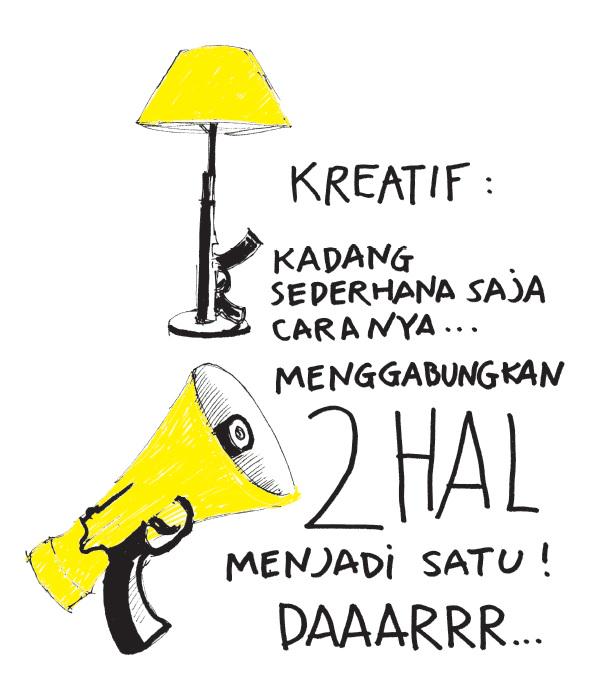 penerbitkpg's tweet photo. "Kreatif: menggabungkan 2 hal menjadi satu!" - @Handoko_H #Do #HariBukuSedunia http://t.co/s7sZT7nqHb