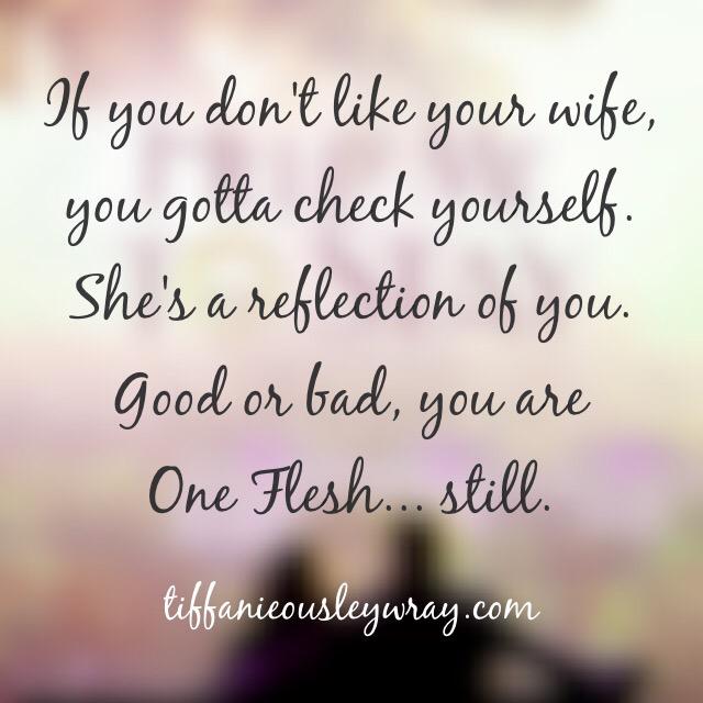HelpMeToStay's tweet photo. If you don't like your wife, you gotta check yourself. You are one flesh good or bad. #Ephesians5:28 http://t.co/DLtqPybmjB