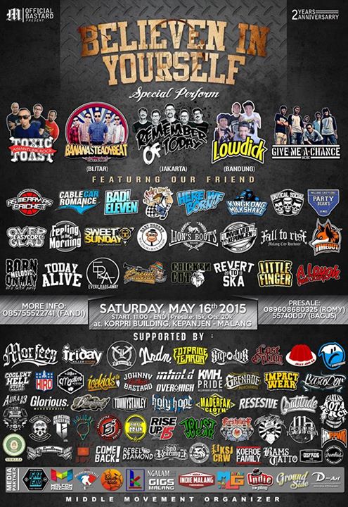 @middlemvmnt Believe in yourself , 2 thn Anniversary @Morfeen13Mlg 16 Mei 2015  <a href="/MalangKab/">Malang</a>