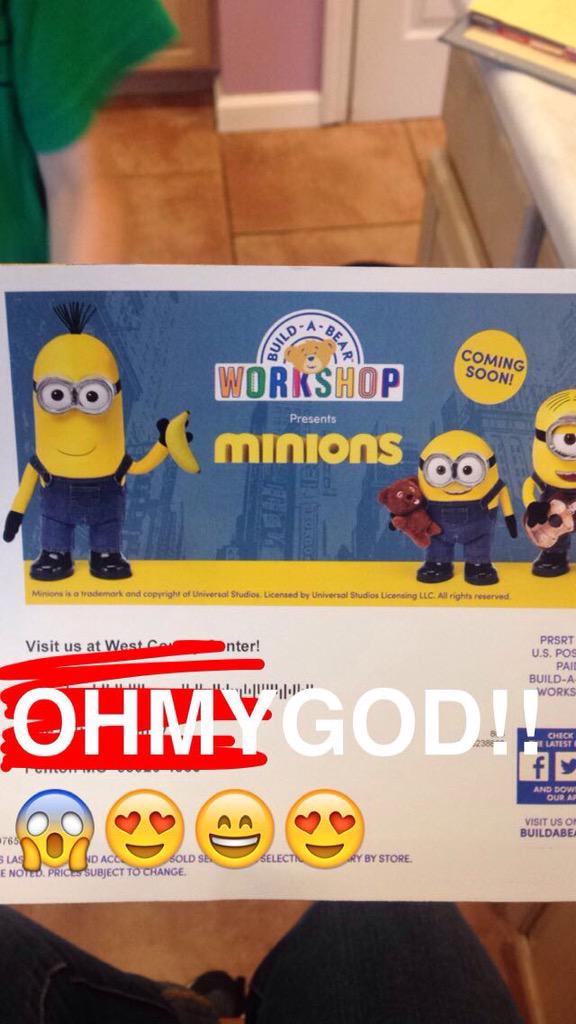 Liv_Biundo's tweet photo. Words cannot describe how happy this makes me! Minions are finally coming to @buildabear!! ππβ€οΈ #omg #gettingthemall http://t.co/s9ZrkL16d4