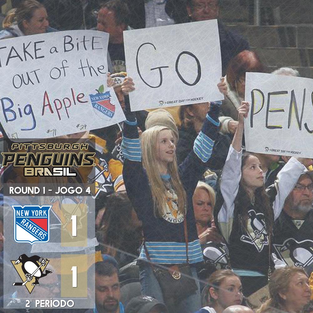 BrasilPensFans's tweet photo. Pens diminuiu o ritmo neste 2º período e deixou o Rangers empatar. Precisa atacar mais no 3º. Rangers 1 @ 1 Penguins http://t.co/2KDAaw4pBI
