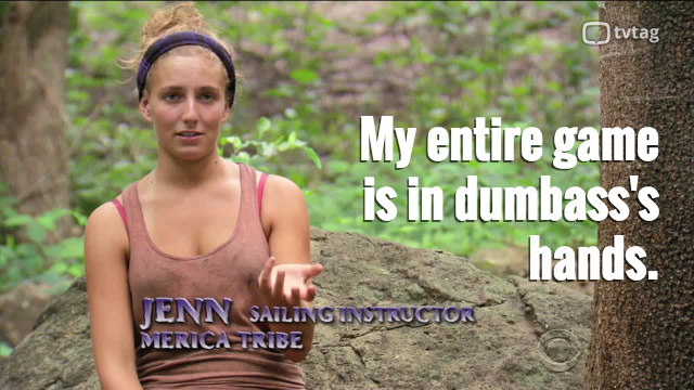 telfieBB's tweet photo. Been there, @jenncantdance. #Survivor #SurvivorWorldsApart http://t.co/U0p2XJG6Md