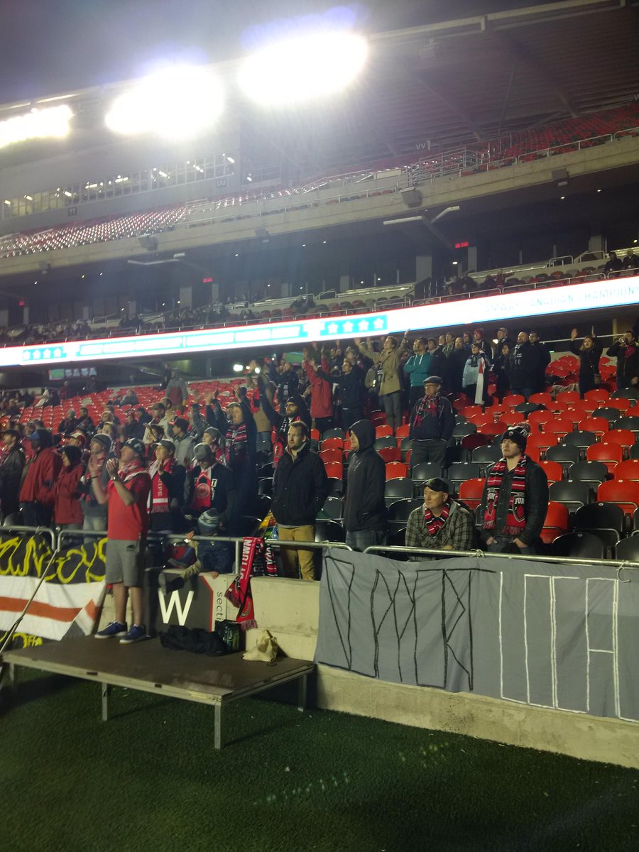OttawaFuryFC's tweet image. The #SectionW faithful are on their feet as #Ottawa continues to press! #WeAreFury #CanChamp
