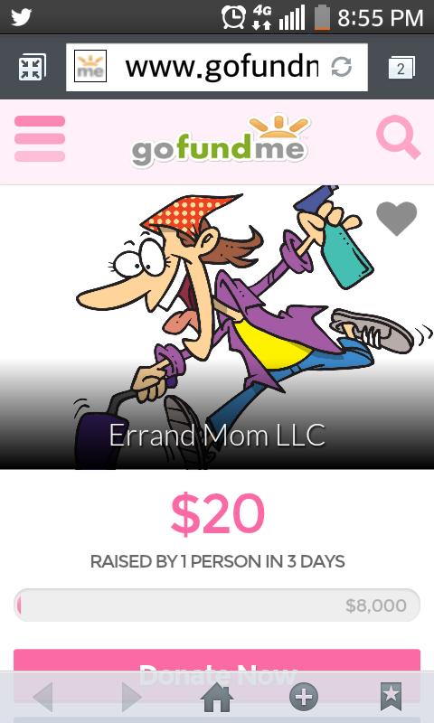 mzz09andbeyond's tweet photo. So excited I got my third donation today but my first for my campaign its a start ...#gofundme #support #errandmom http://t.co/uAWBmKIa0l