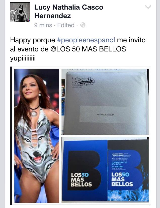 Jaime11369's tweet photo. Muy bien @nathalia_casco !!
Aunque me hubiese gustado que salieras en la revista como una de los 50 mas bellos http://t.co/e7kKJ60JTx