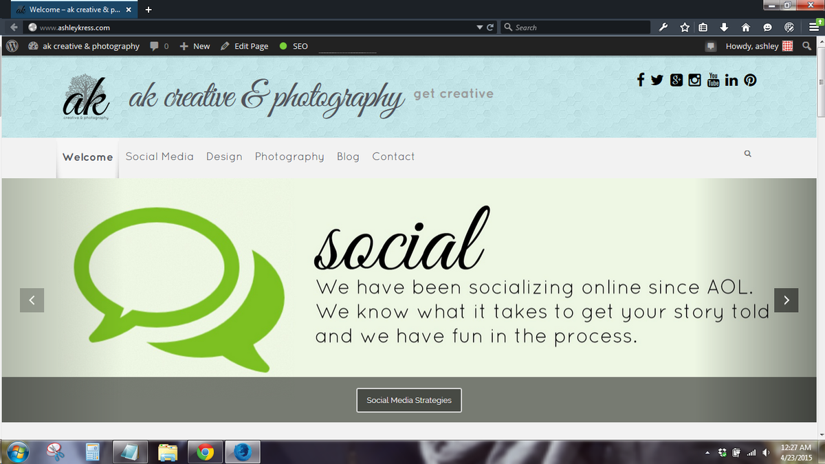 getcreativeAKCP's tweet photo. I am so, so in love with the opening glimpse of my website! #sneakpeek #AKcreative #socialmediaPPU #AKCP http://t.co/963RhEFyGH