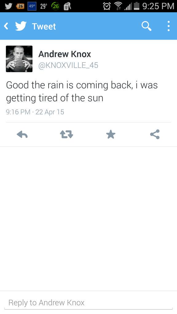 EricLiaooo's tweet photo. Come on stop hating on the sun guys
#suntimeisfuntime ππ
@KNOXVILLE_45 @yana_soriano http://t.co/6vRBPYYis5