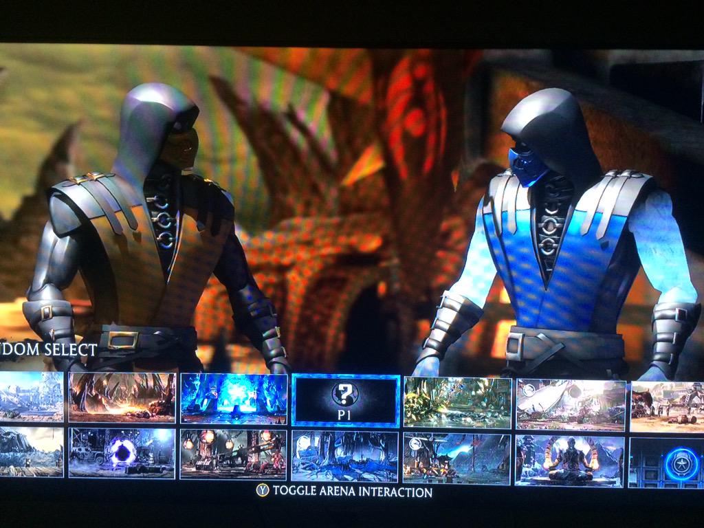 Blanche2point0's tweet photo. @noobde @NetherRealm My 2 favorite skins. #MortalKombatX #ScorpionvsSubzero #bluesteel #goldscorpion http://t.co/GSFeWYFlsx