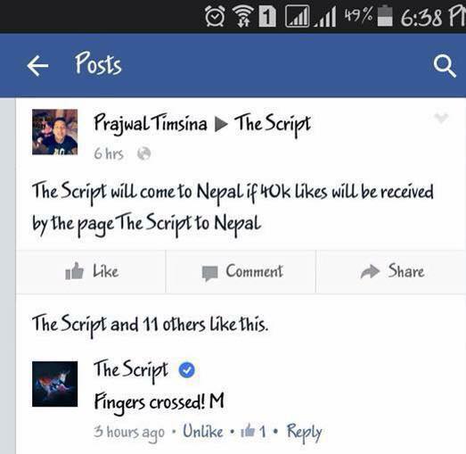 _inidhi's tweet image. m.facebook.com/TheScriptToNep…
I request all of you to like this page. #TheScriptToNepal #TheScriptFamily 
@thescript