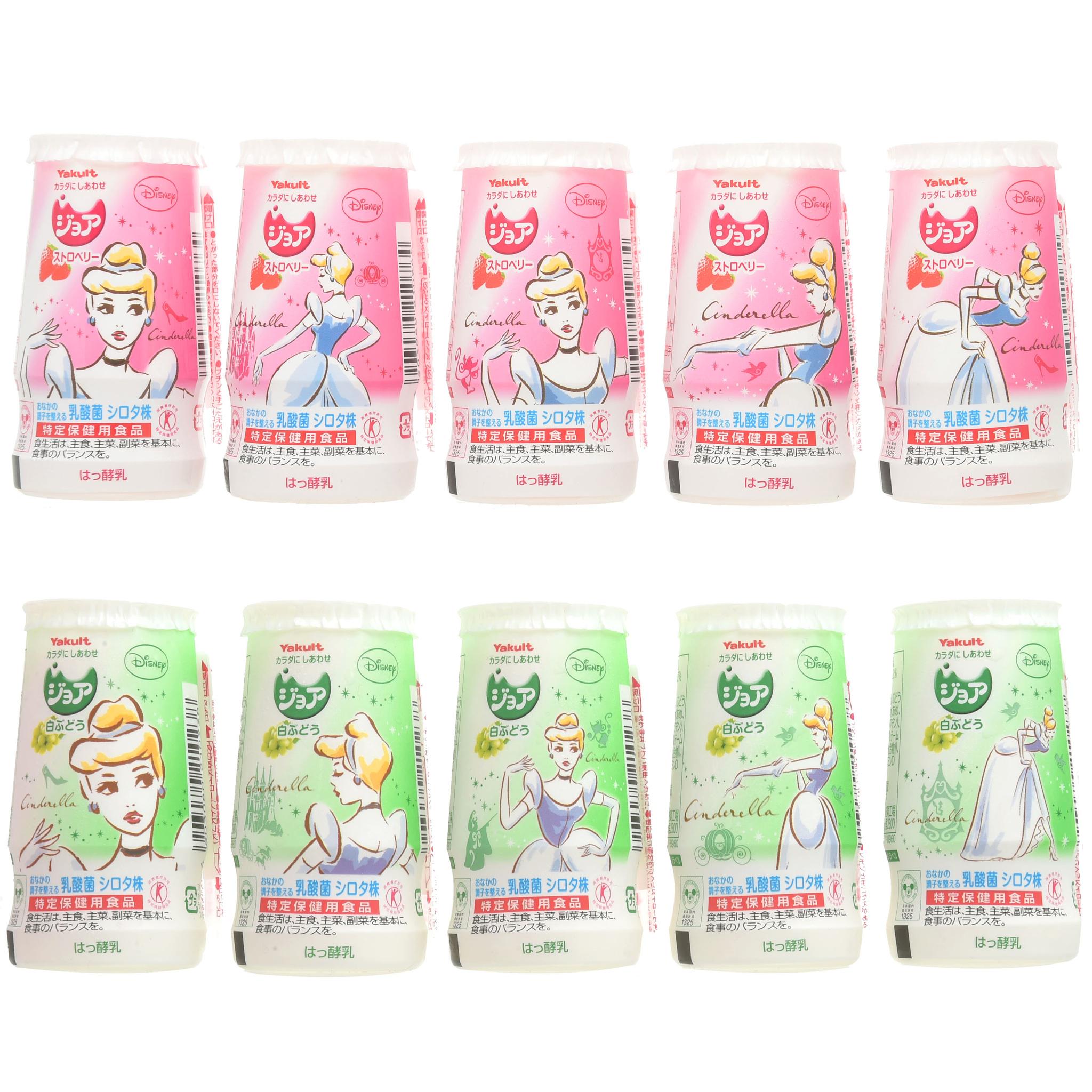 Mezzomikiのディズニーブログ ヤクルトジョアディズニーデザインパッケージ新発売 第1弾は実写映画公開を間近に控えたシンデレラ ストロベリーと白ぶどうで合計10パッケージ 詳しくは Http T Co 35eanwnthe Http T Co Cidynooznh Twitter