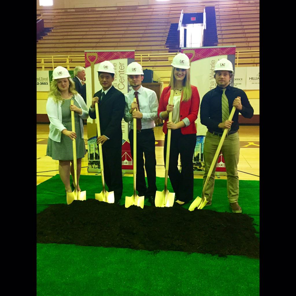 UC_SGA's tweet photo. Your UCSGA Exec Board for next year at today's Innovation Center groundbreaking ceremony! #WereGold #UCWV http://t.co/szlTgaULuC