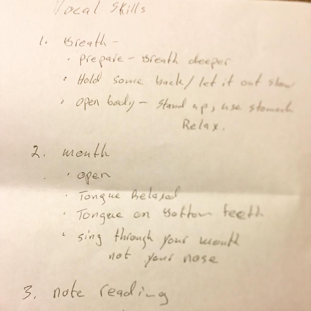 JoyLoveWanders's tweet photo. First lesson plan from vocal coach. #fearbusting #singinglessons #coveryourears π http://t.co/gE2rSAYI5M