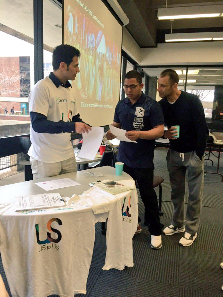 Ustocleveland's tweet photo. Mohammed was representing us @ Tri-c international festival to introduce @UstoUSorg to the students 
#سعادة_العطاء http://t.co/Phh9CWJNGN