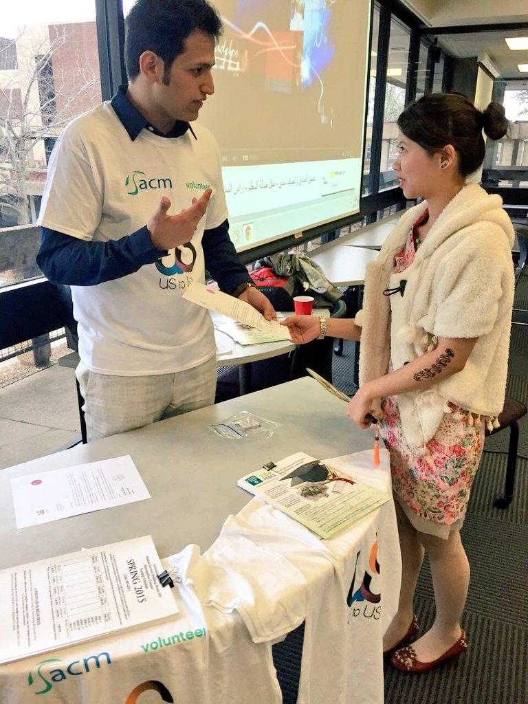 Ustocleveland's tweet photo. Mohammed was representing us @ Tri-c international festival to introduce @UstoUSorg to the students 
#سعادة_العطاء http://t.co/Phh9CWJNGN