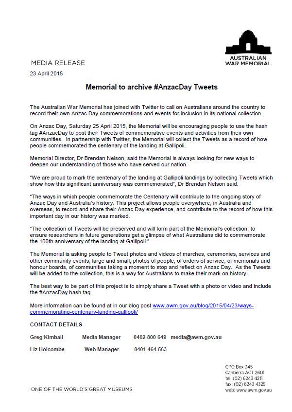AWMemorial's tweet photo. We encourage you to use #AnzacDay on Tweets of commemorative events &amp; activities in your community. http://t.co/FMyFci7oRA