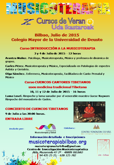 JORNADAS DE VERANO <a href="/CimBilbao/">Musicoterapia Bilbao</a> #MUSICOTERAPIA  #CUENCOSTIBETANOS