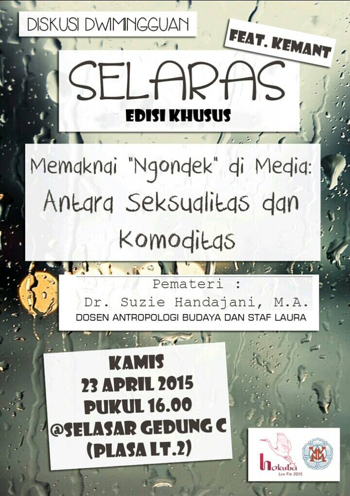 Sore ini, SELARAS edisi khusus w/ <a href="/kemant1964/">KEMANT UGM</a> <a href="/kemantugm/">KEMANT UGM</a> "Memaknai Ngondek di Media, Antara Seksualitas dan Komoditas