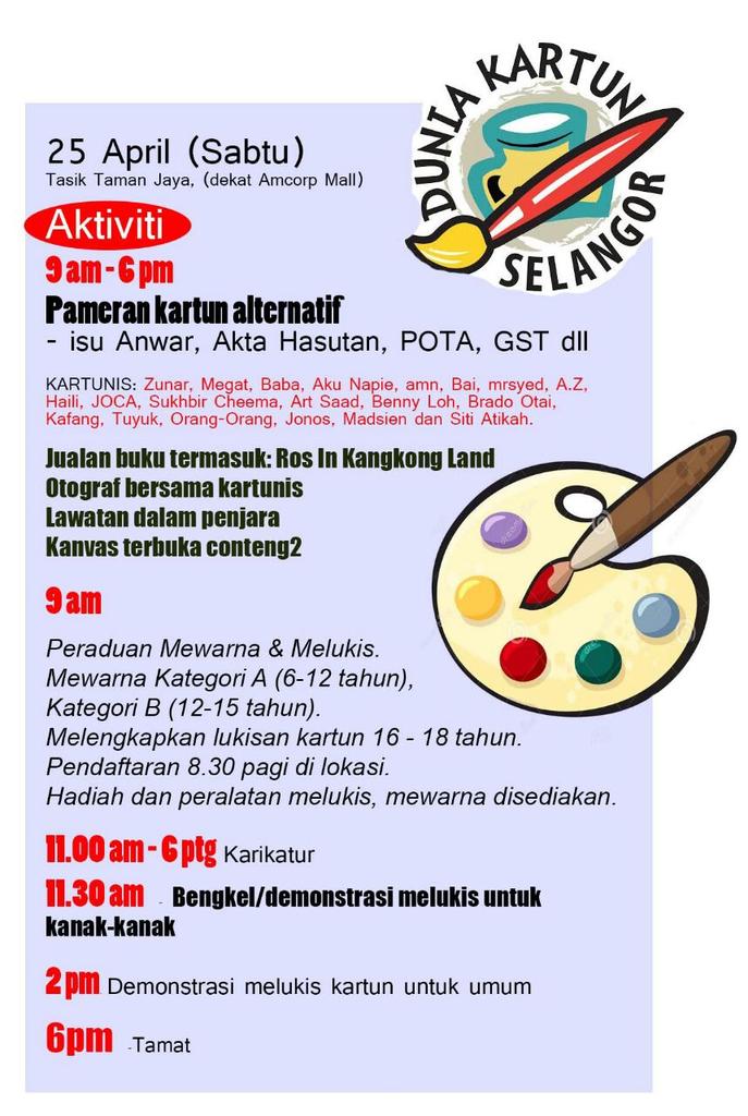 Megat Cartoonist On Twitter Event Kartun Di Taman Jaya Pada 25hb April Http T Co Uar9s3wyzf Twitter