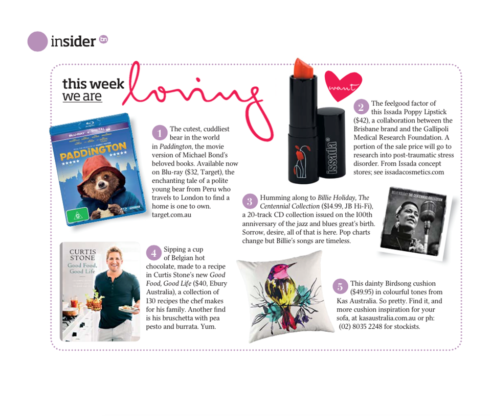 GMRF's tweet photo. Check out the @IssadaCosmetics Poppy lipstick in @BrisbaneNewsMag! 10% of all sales supporting our @PTSDInitiative http://t.co/fmVhplSwnc