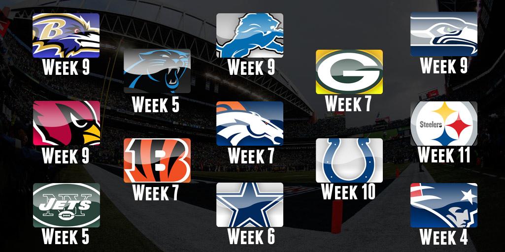 NFL on X: 'Bye Week? Each team has one Find out which week your team  will be spending on the couch:    / X