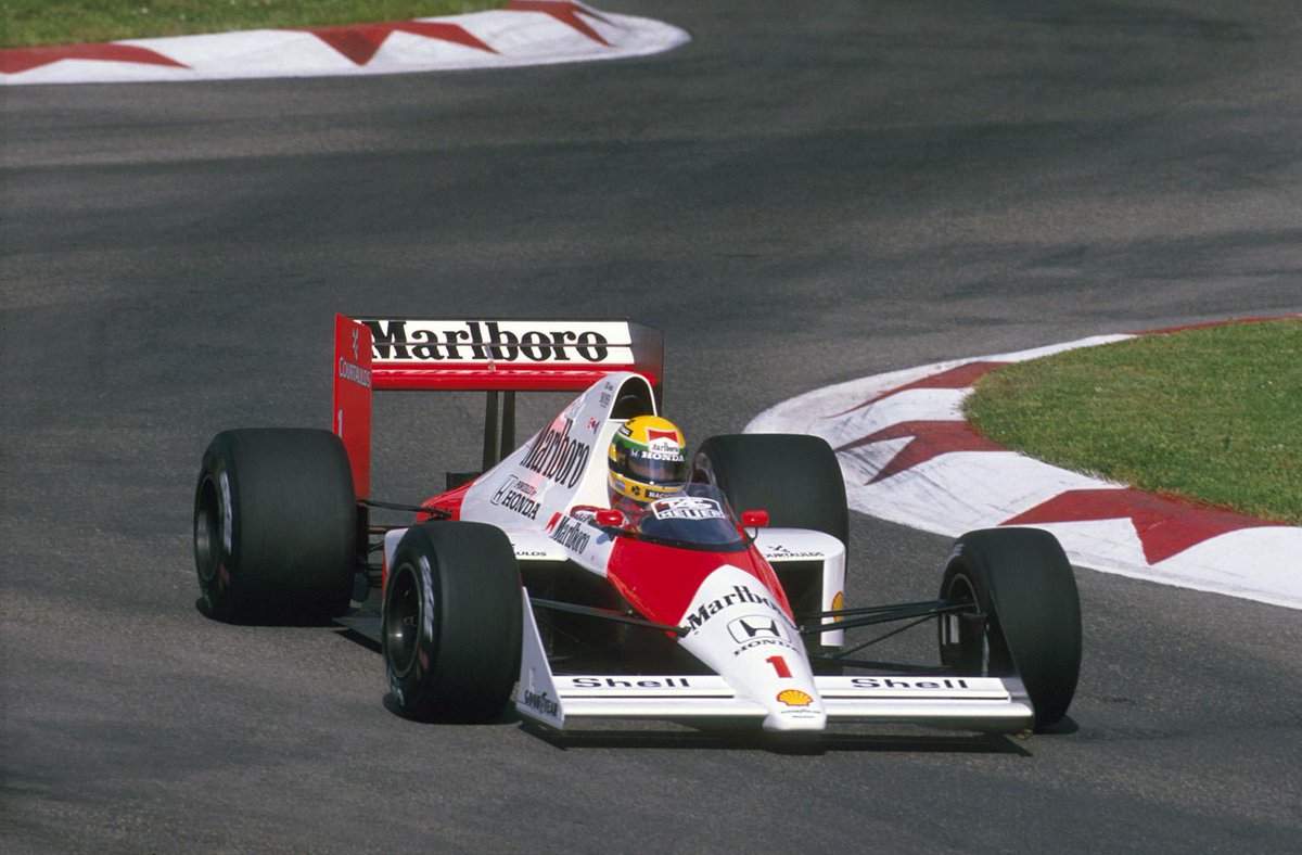 McLarenF1's tweet photo. #OnThisDay racing hero Ayrton Senna won a drama-fuelled 1989 San Marino GP – the first ever V10 victory in #F1. http://t.co/URTqKsua6z