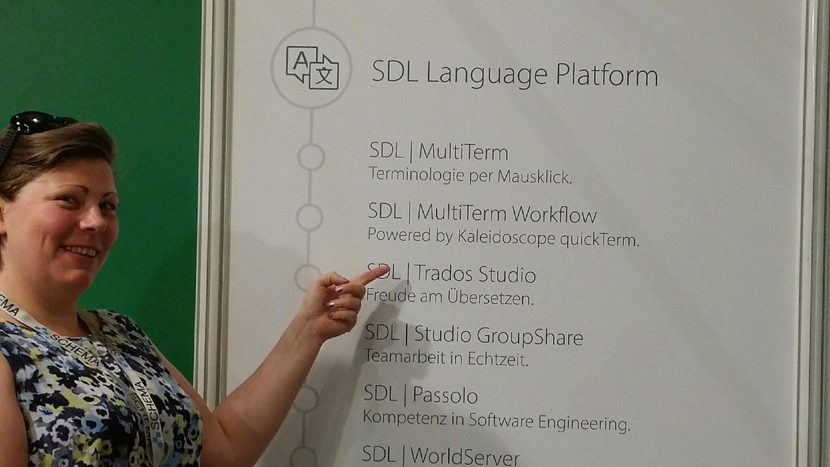 klauskaleidos's tweet photo. Officially a real family member of #sdl! @sdl_sandra showing off #quickterm  aka #mtwf at #tekomF15 http://t.co/kUULbiGplM