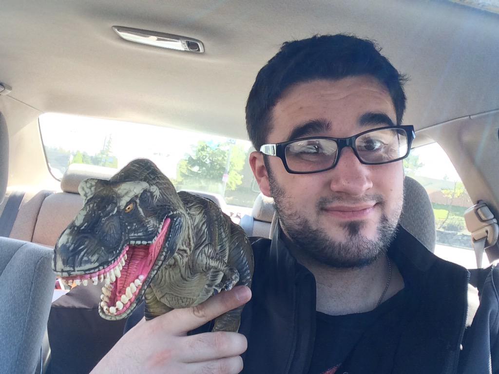 Conner87's tweet photo. @prattprattpratt you may have a raptor squad, but I got me a T-Rex... and he follows my every command. http://t.co/sf0OJOJ2di