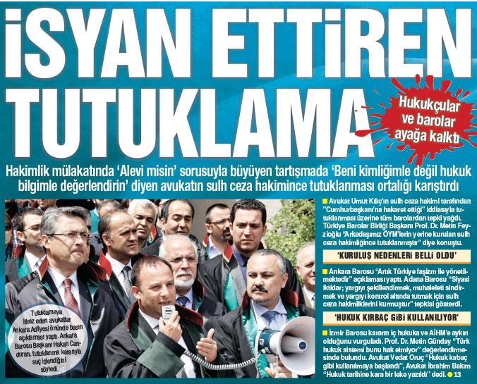 BUGÜN GAZETESİ MANŞET
HUKUKÇULAR VE BAROLAR AYAĞA KALKTI: İSYAN ETTİREN TUTUKLAMA
goo.gl/zIM6MJ  <a href="/bugun/">Bugun Gazetesi</a>