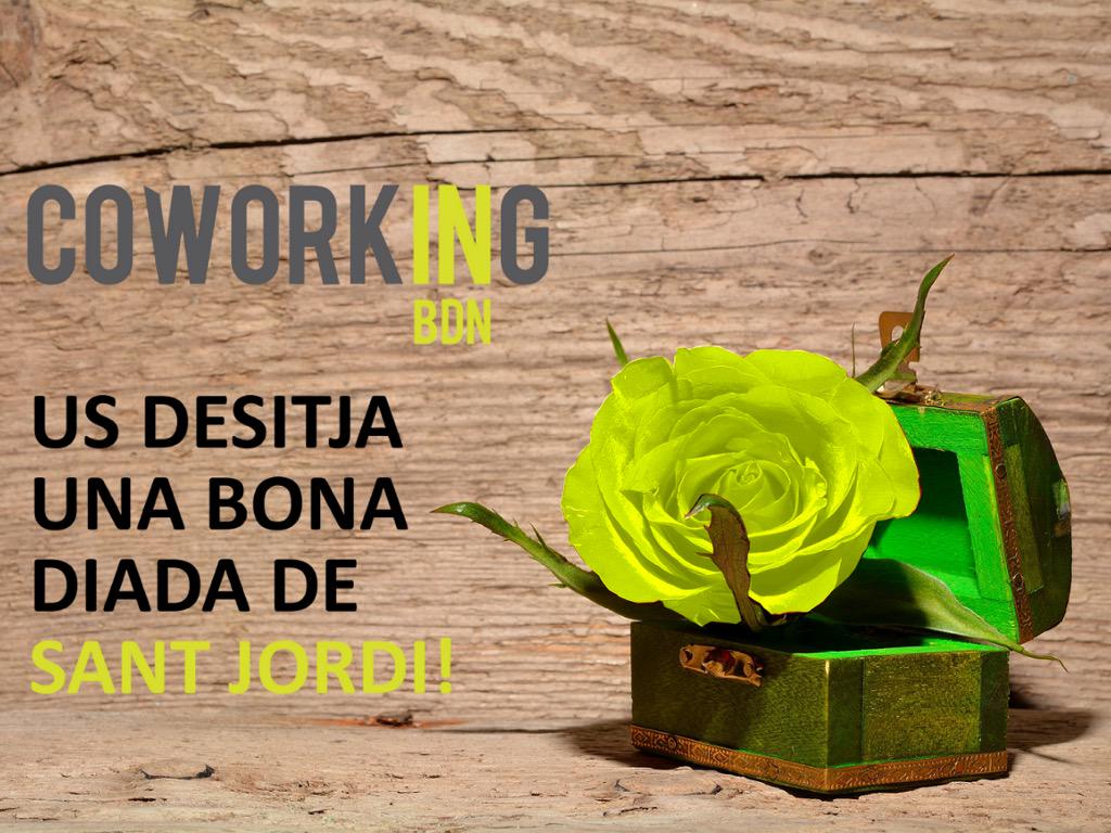 coworkingbdn's tweet photo. Coworking Badalona us desitja una bona diada de Sant Jordi! #stjordibdn #SantJordi2015 #coworking #Badalona http://t.co/fkWog8dAe5