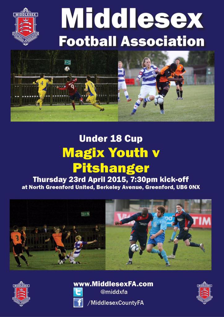Tonight Magix Youth play <a href="/Pitshangerfc/">Pitshanger FC</a> in the U18 Boys Final at <a href="/NGUfootballclub/">NGU 💙🤍</a> KO 7:30pm