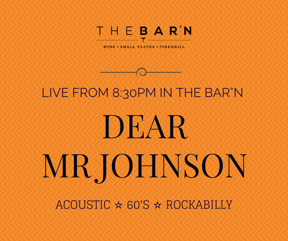 Barn1Mk's tweet photo. Our live band for tonight - Dear Mr Johnson #thebarn #bar #wine #winebar #happyhour #partytime #montkiara #liveband http://t.co/8vSmToy2mL