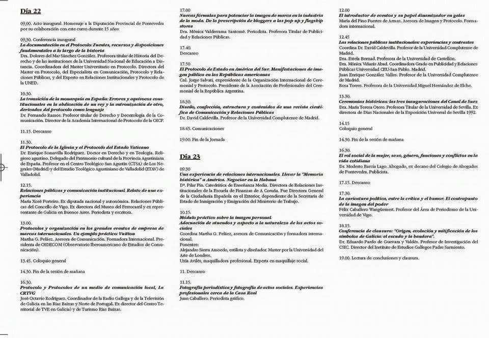 2° día IV Jornadas Internacionales de #Comunicación Institucional e Imagen Pública XV Curso de #Protocolo #Pontevedra