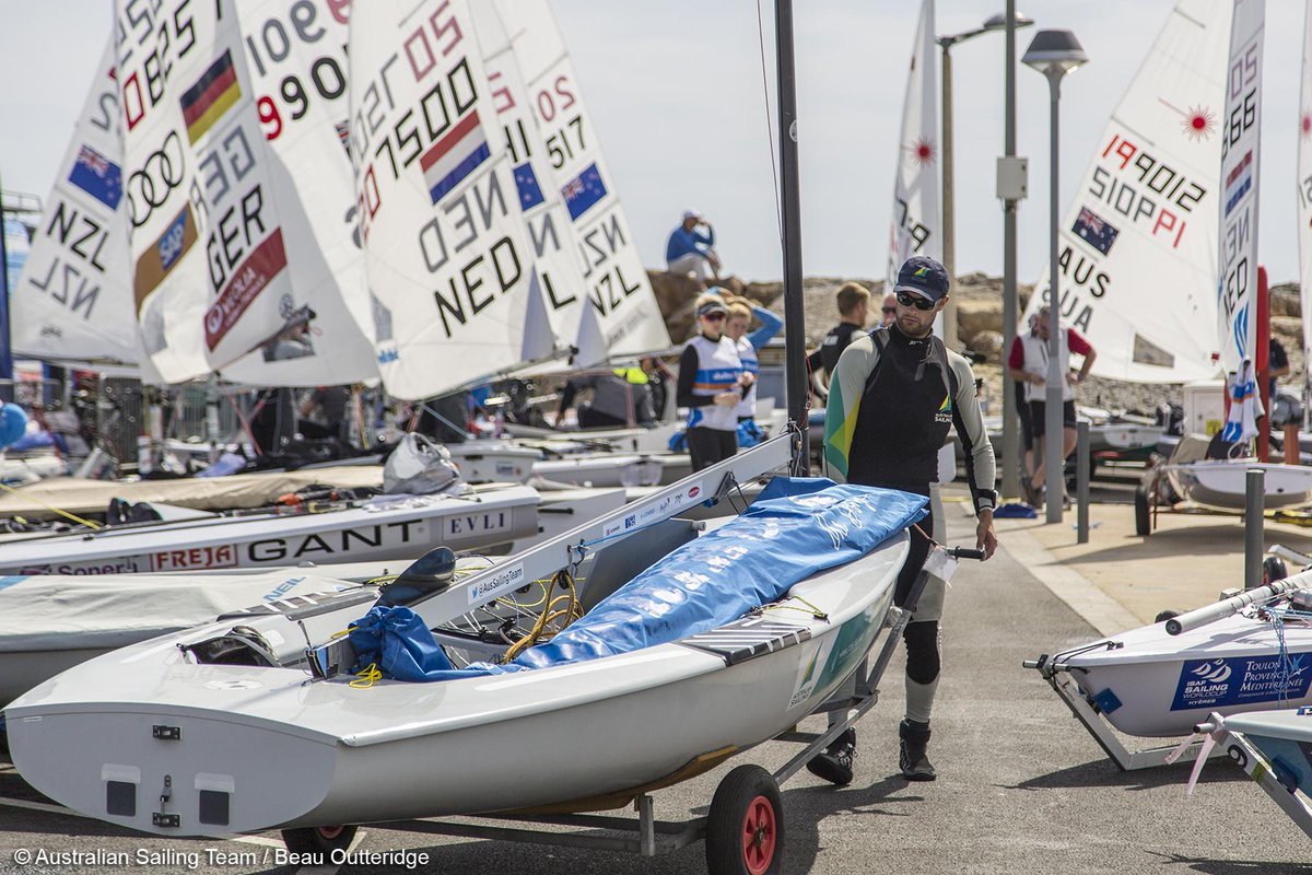AusSailingTeam's tweet photo. While we wait for wind,check out some pics around #SailingWorldCup boat park http://t.co/ErfuOZF65j #goaus #roadtorio http://t.co/f4BZc2AKxe