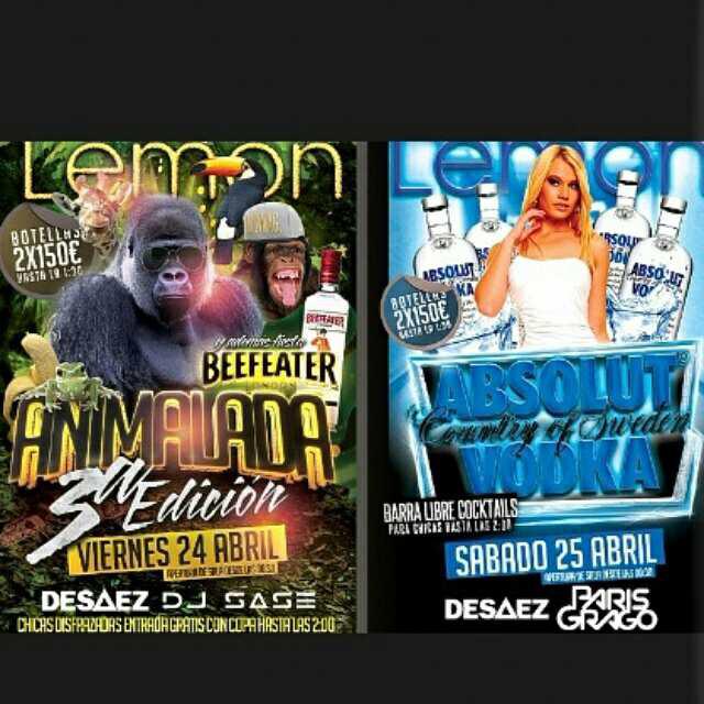 ListasFonseca's tweet photo. Este Fin de Semana 🍋LEMON🍋
Viernes :ANIMALADA🐕🐖🐓🐵🐐🐸🐝
Sabado: BARRA LIBRE de Cocktails GRATIS

696641456, avd brasil 5 http://t.co/4ERfEnmQHN