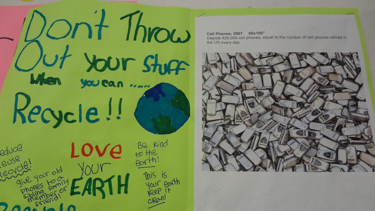 SchleicherClass's tweet photo. Ss created posters for Earth Day w/ #chrisjordanphotos. We all have a passion for conservation! http://t.co/ITFKIuVcvF