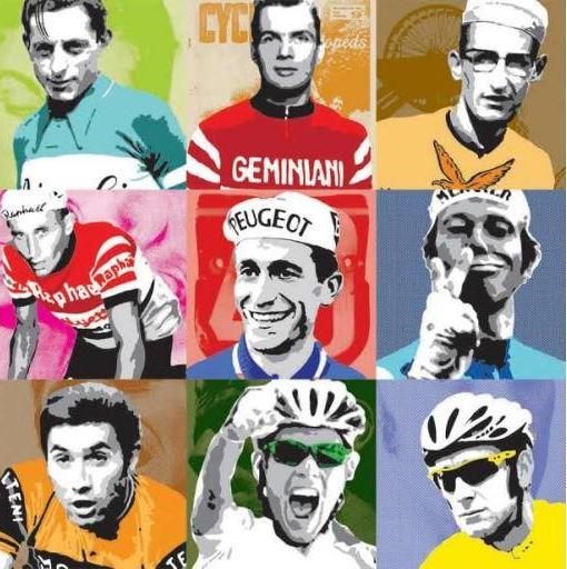 roadcc's tweet photo. #Harrogate #cycling icons stencils raise £50k for #Yorkshire Air Ambulance &amp; Dave Rayner Fund http://t.co/uoqujmcWNf http://t.co/sNJKyXwXQb