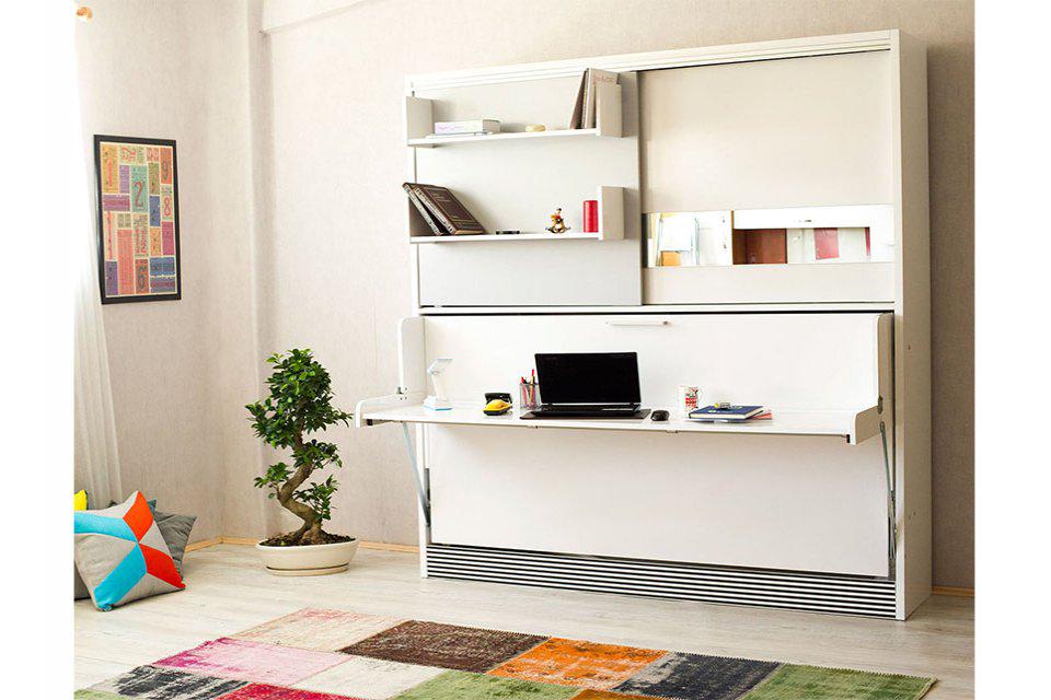 MultimoMobilya's tweet image. AKADEMİ - Tek kişilik hareketli yatak ve 2 metrelik çalışma masa fonksiyonları ile kompakt çalışma istasyonu.