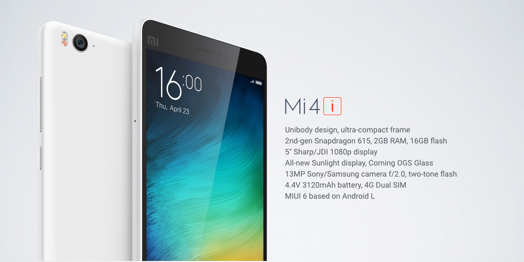 Xiaomi's tweet photo. #Mi4i - Innovation made compact. At Rs.12,999, it's 4G Dual SIM and ships with MIUI 6 based on Android L! Excited? http://t.co/gmjgVTwQQt