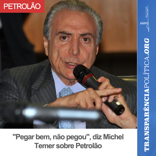 transppolitica's tweet photo. PETROLÃO: "Pegar bem, não pegou", diz Michel Temer​ sobre Petrolão. http://t.co/8SovSI6uzY http://t.co/VGjFw3CVg5