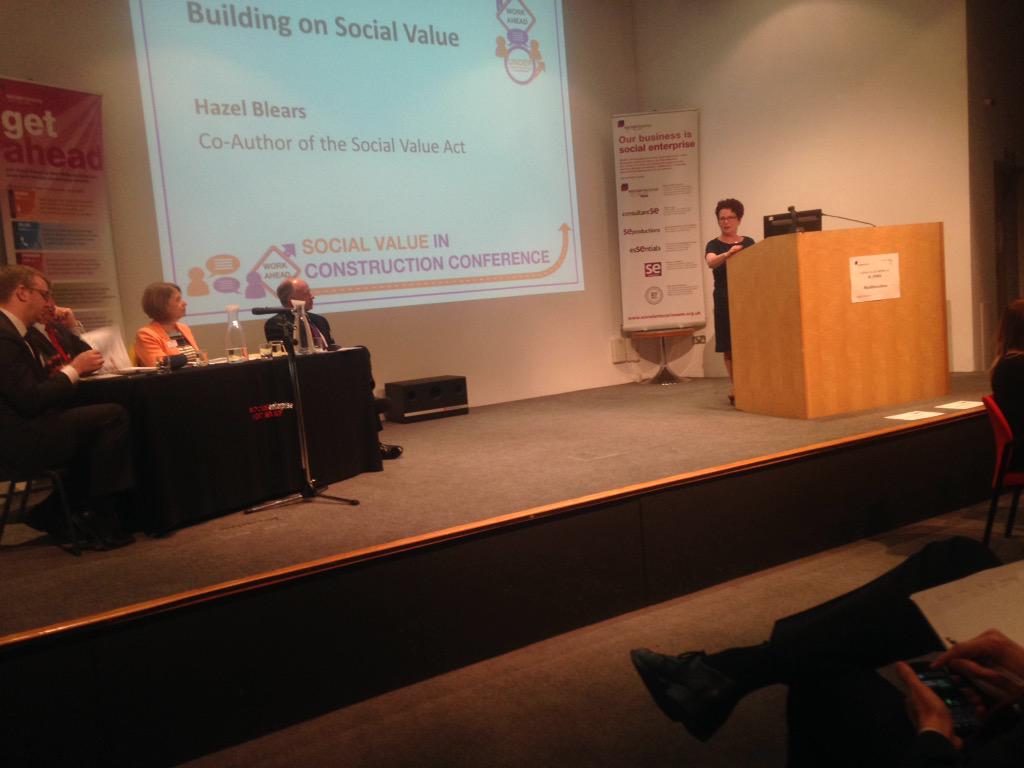 Edwards_TJE's tweet photo. Keynote speech from Hazel Blears . Mainstreaming social value in business doing good is good business #buildsocvalue http://t.co/nYz70ygRO4